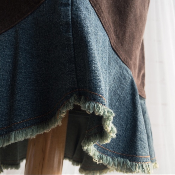 NAF NAF Jean Skirt with Brown Stretch Corduroy Women's Size 38 (US 4-6) - Picture 7 of 12